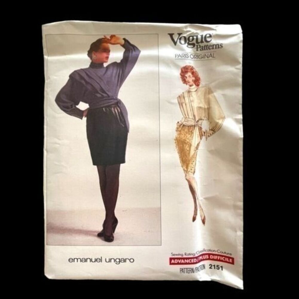 UNCUT Vogue Designer Paris Original Pattern Emanuel Ungaro 2151 Size 14 VINTAGE
